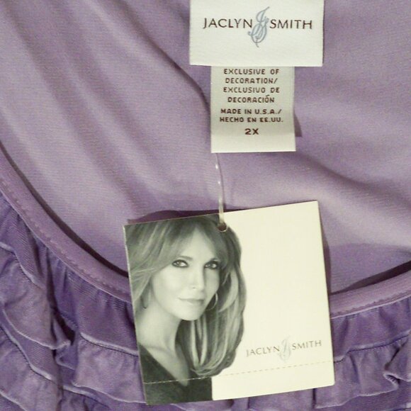 Jaclyn Smith, Purple Ruffle collar Top, 2X - Picture 4 of 5